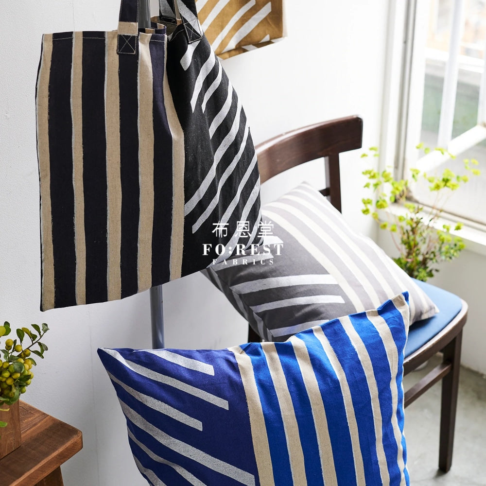 Echino - Cotton Linen Framework Flow Blue Fabric