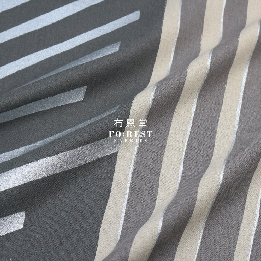 Echino - Cotton Linen Framework Flow Gray Fabric