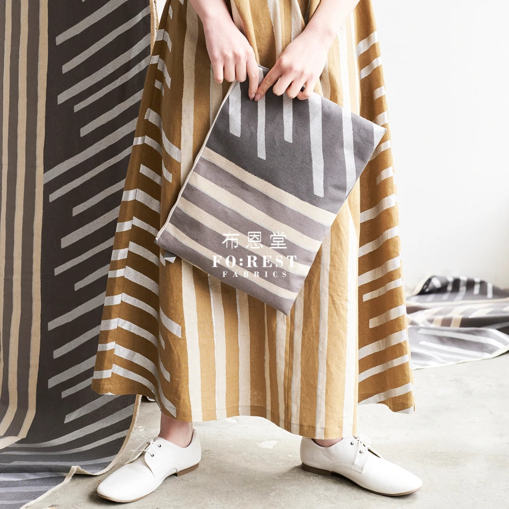 Echino - Cotton Linen Framework Flow Gray Fabric