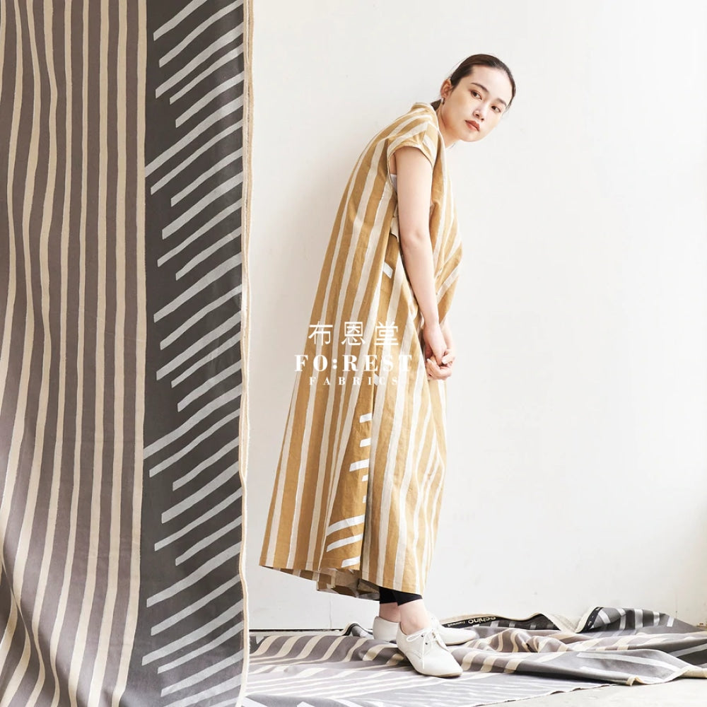 Echino - Cotton Linen Framework Flow Gray Fabric