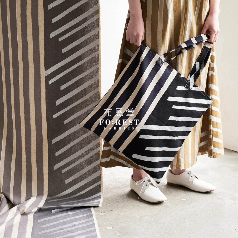 Echino - Cotton Linen Framework Flow Gray Fabric