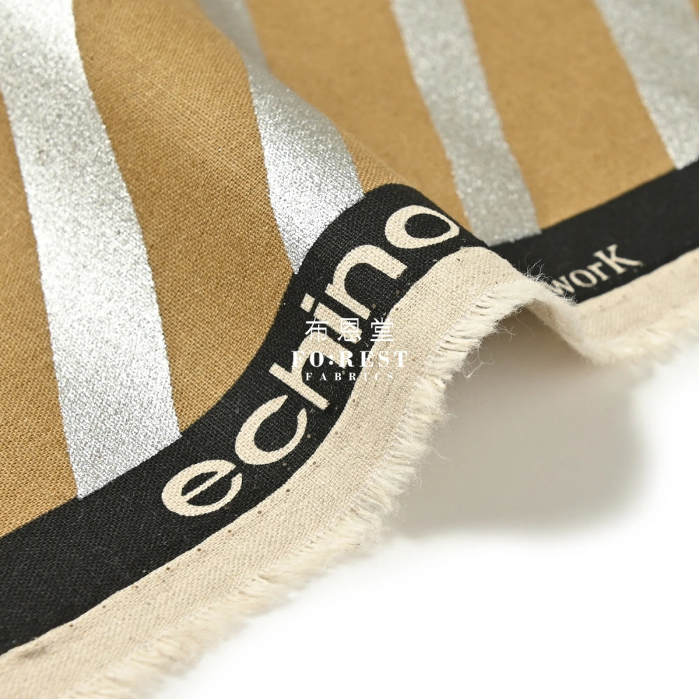 Echino - Cotton Linen Framework Flow Khaki Fabric