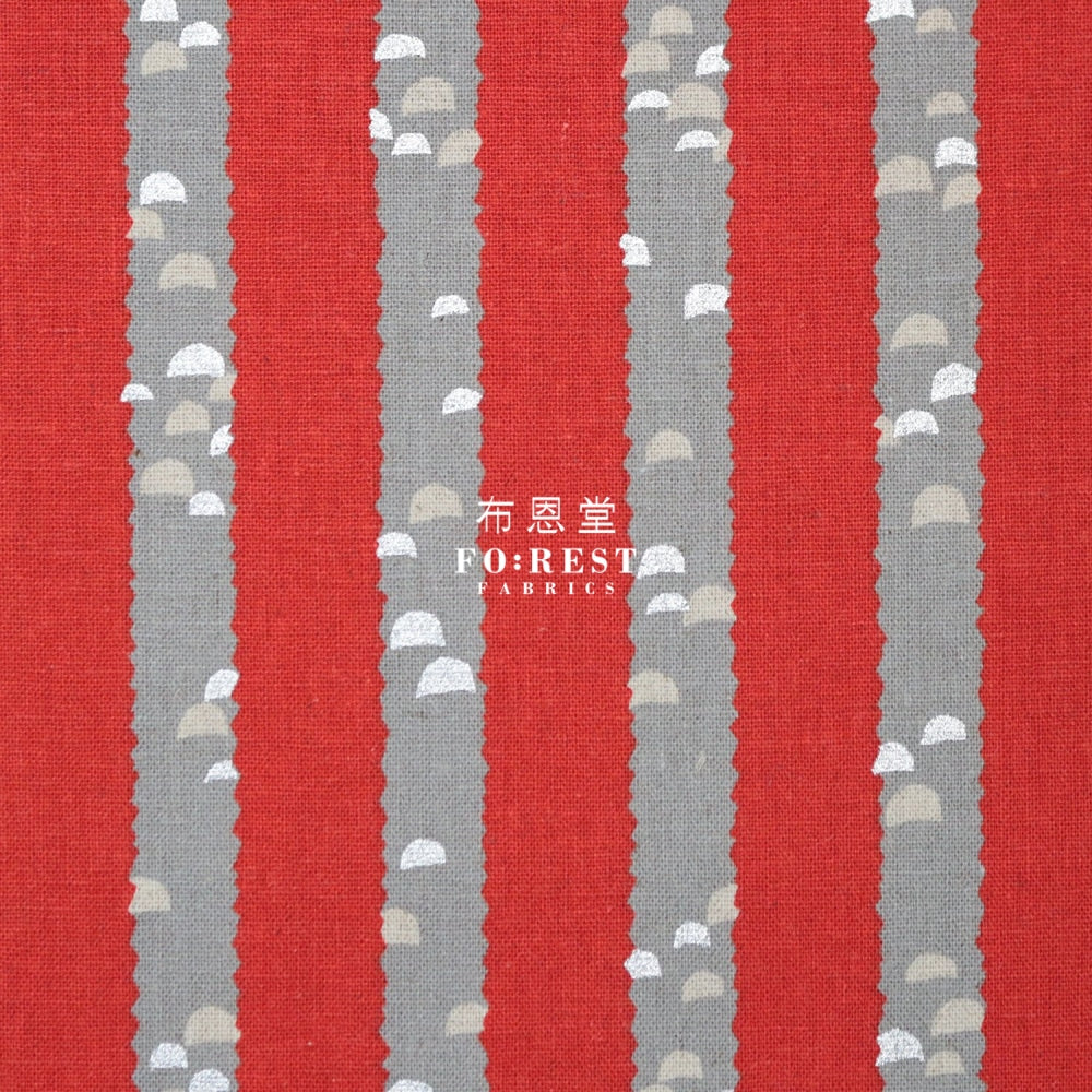 Echino - Cotton Linen Kigi Tree Red