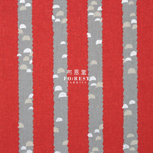 Echino - Cotton Linen Kigi Tree Red