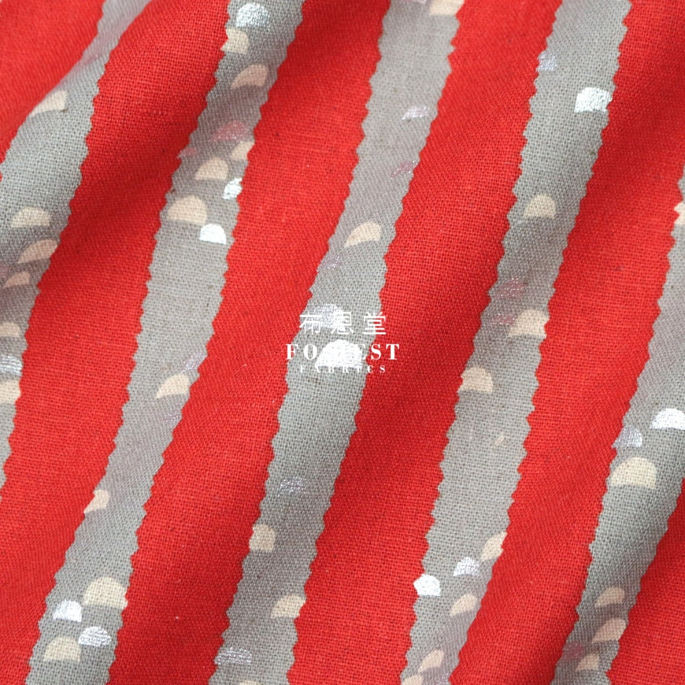 Echino - Cotton Linen Kigi Tree Red