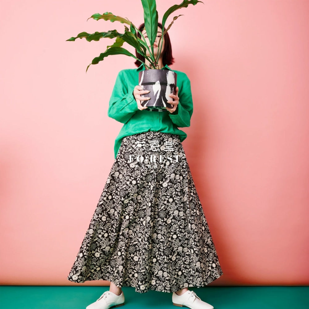 Echino - Cotton Linen Murmur Coulorful Black Fabric Fabric