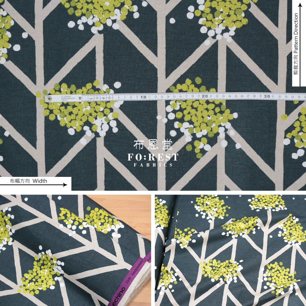 Echino - Cotton Linen Nabana Gray