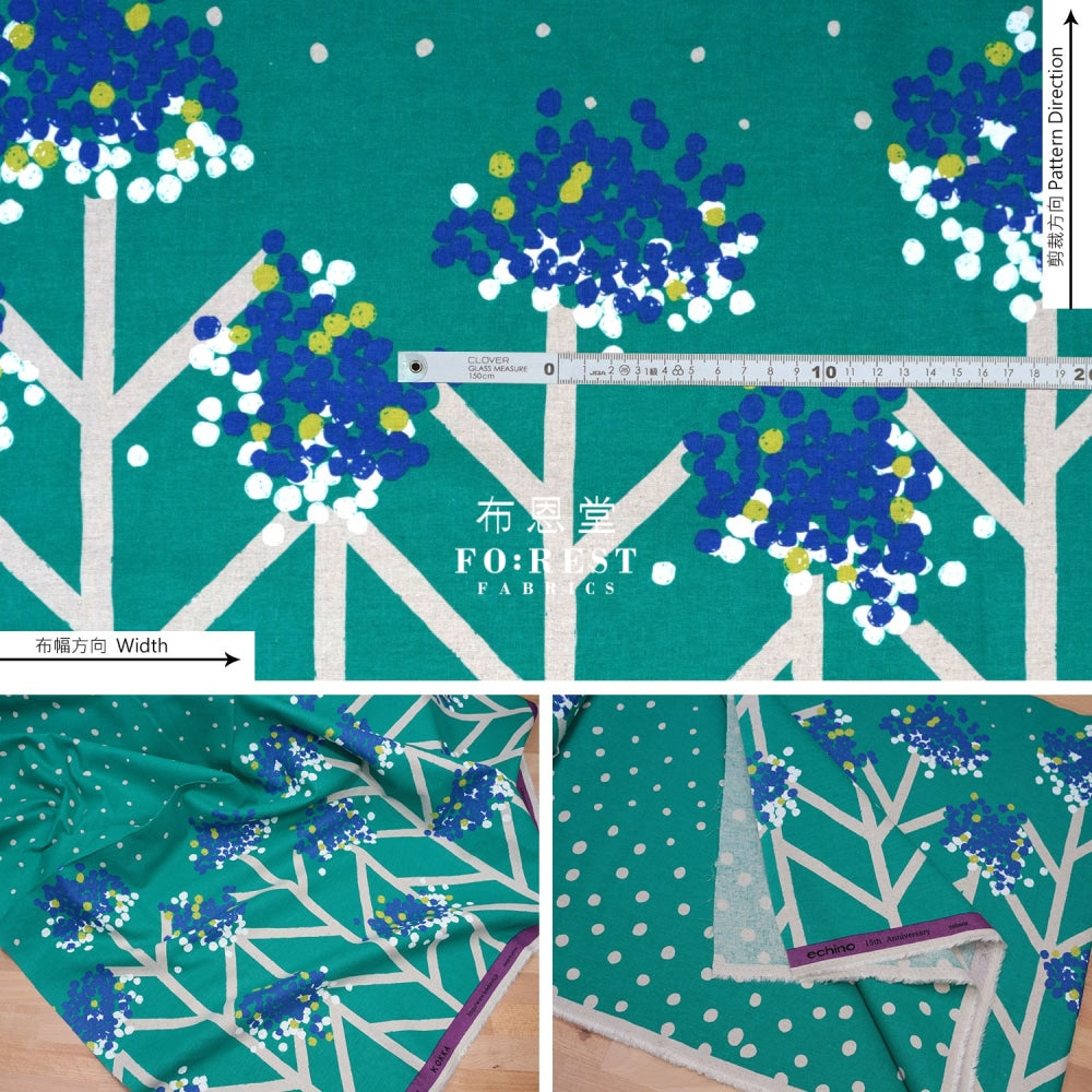 Echino - Cotton Linen Nabana Green