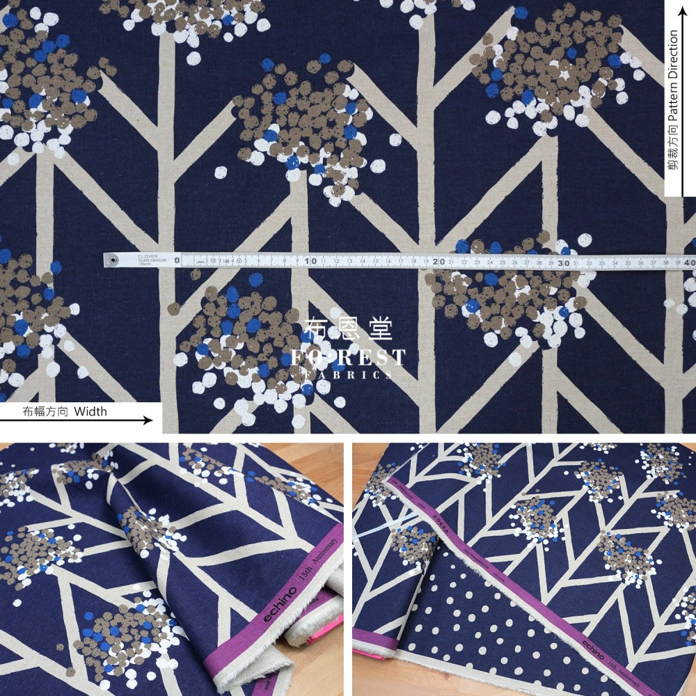 Echino - Cotton Linen Nabana Navy