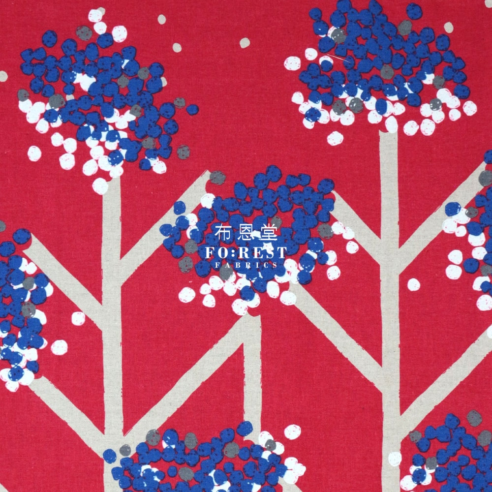 Echino - Cotton Linen Nabana Red