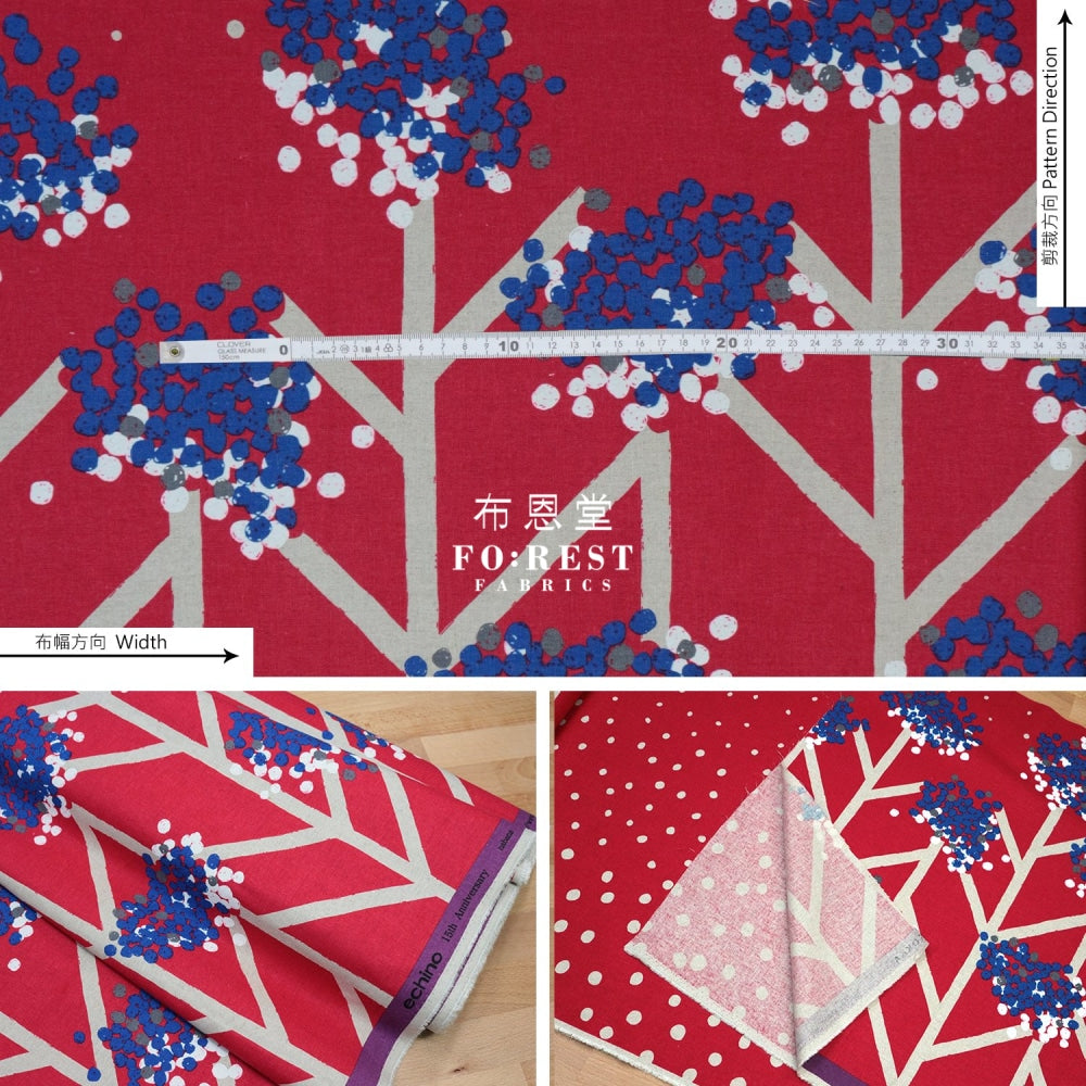 Echino - Cotton Linen Nabana Red