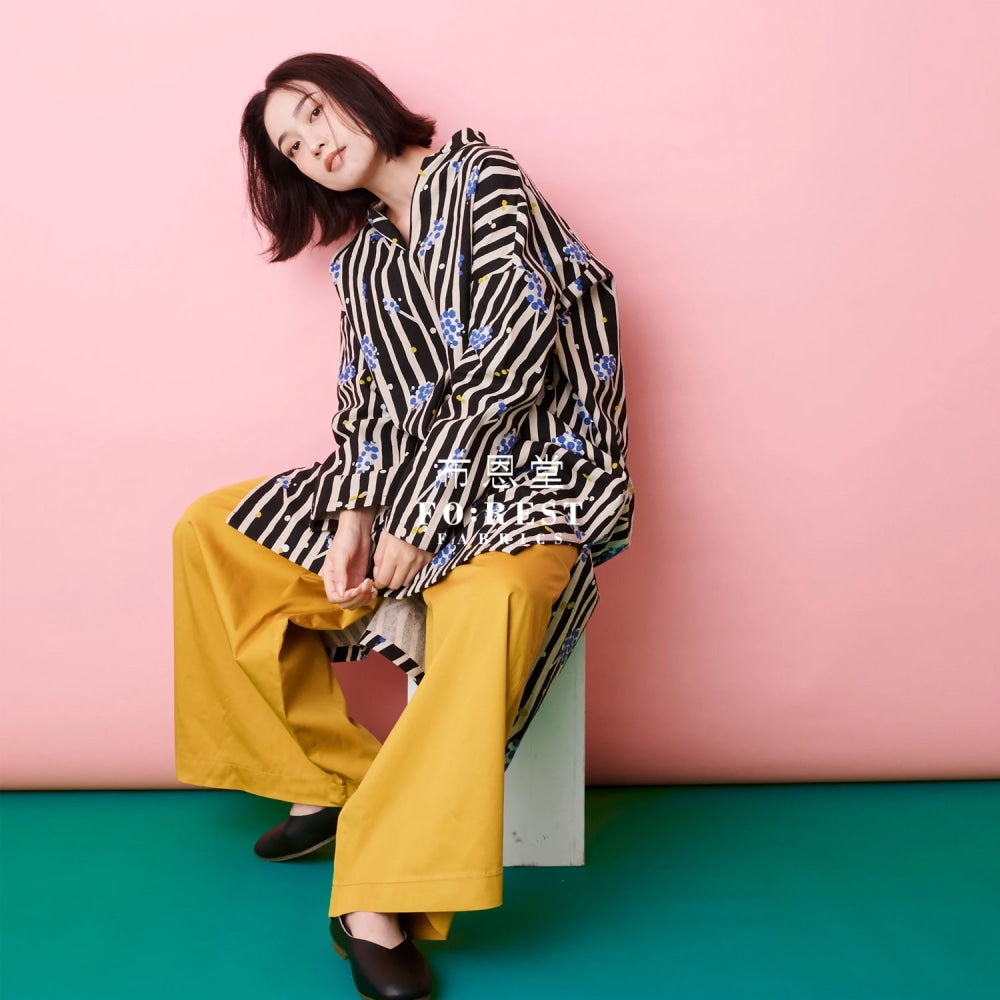 Echino - Cotton Linen Nut Black Fabric Fabric