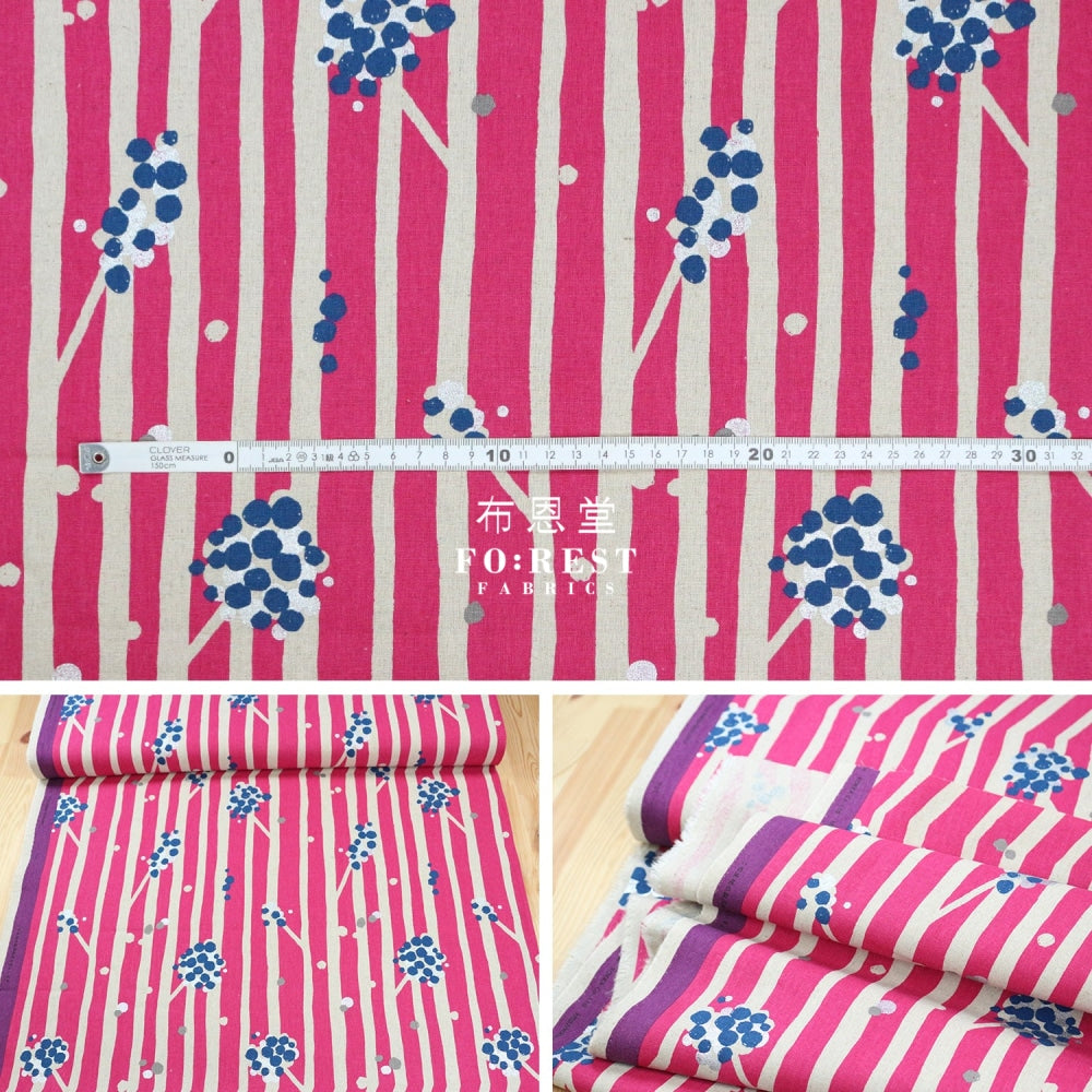 Echino - Cotton Linen Nut Fuchsia Fabric Fabric