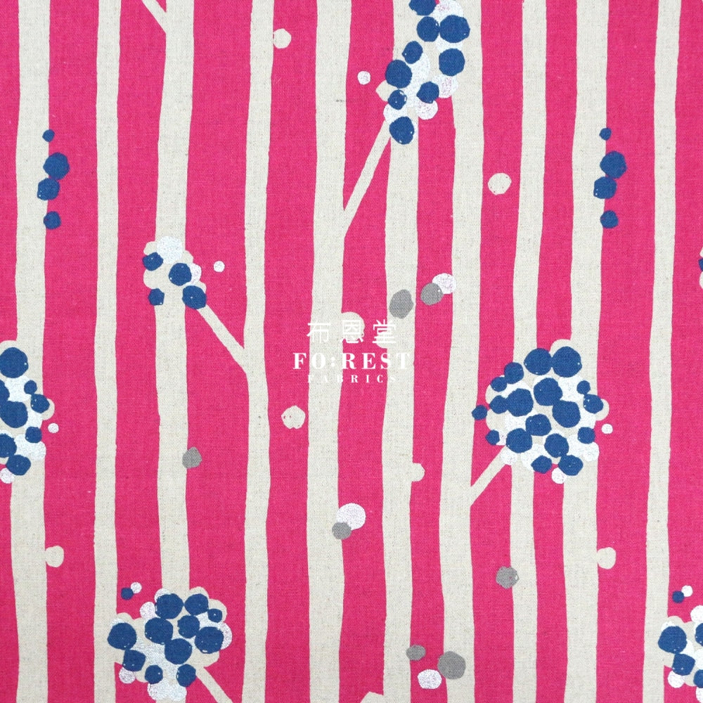 Echino - Cotton Linen Nut Fuchsia Fabric Fabric