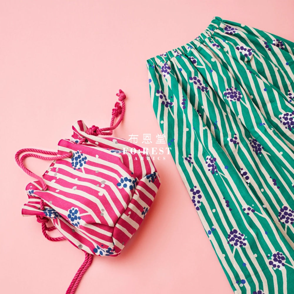 Echino - Cotton Linen Nut Fuchsia Fabric Fabric