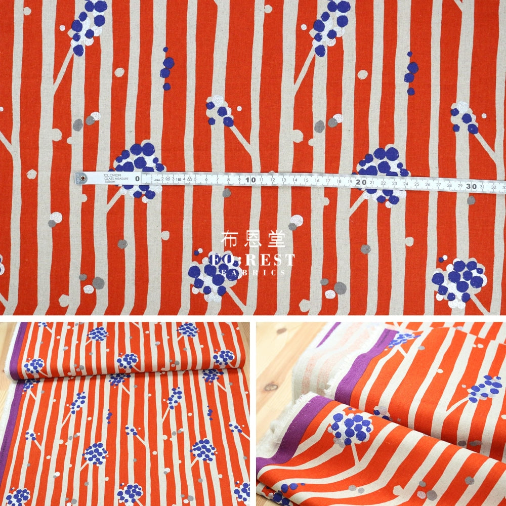 Echino - Cotton Linen Nut Orange Fabric Fabric