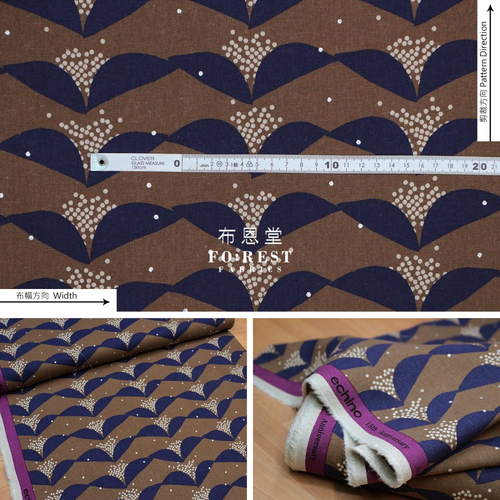 Echino - Cotton Linen Tsubomi Brown