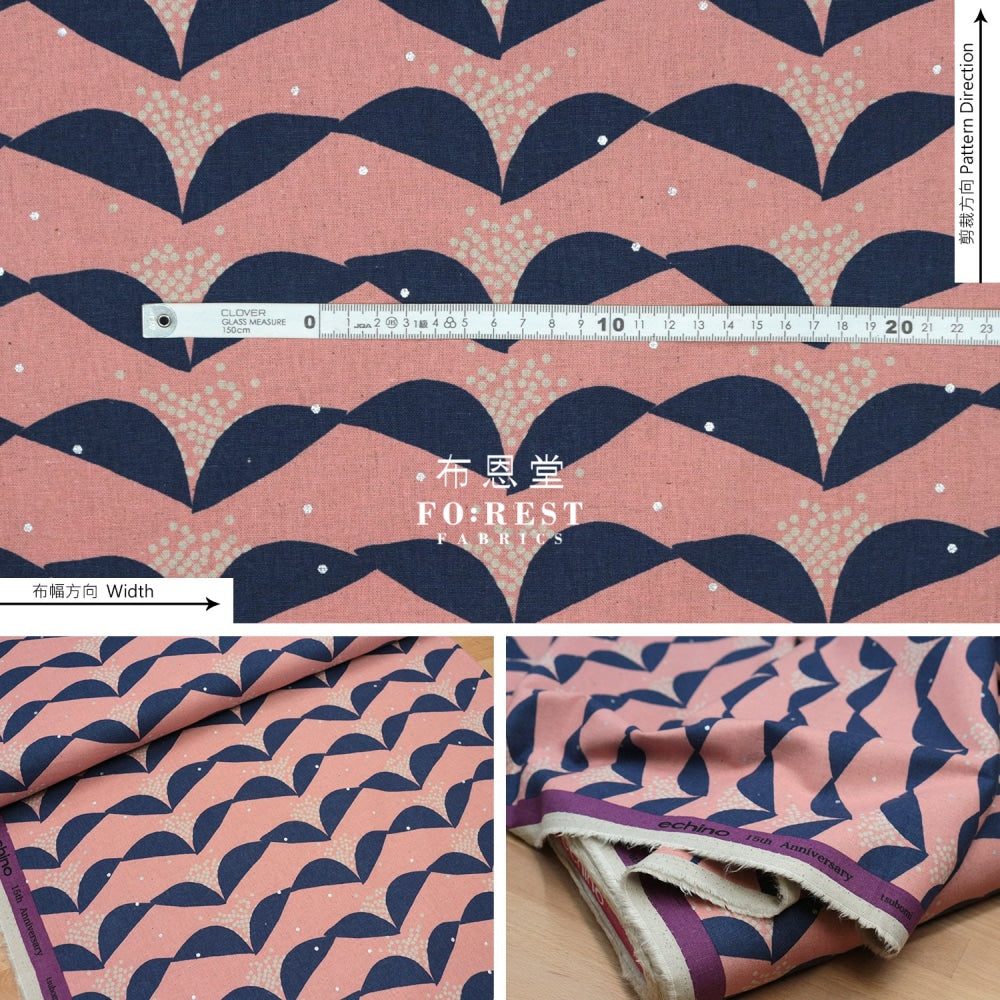 Echino - Cotton Linen Tsubomi Pink
