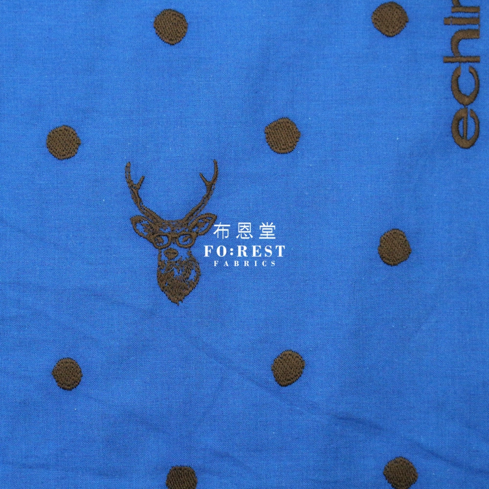 Echino - Embroidery Sambar Blue Fabric