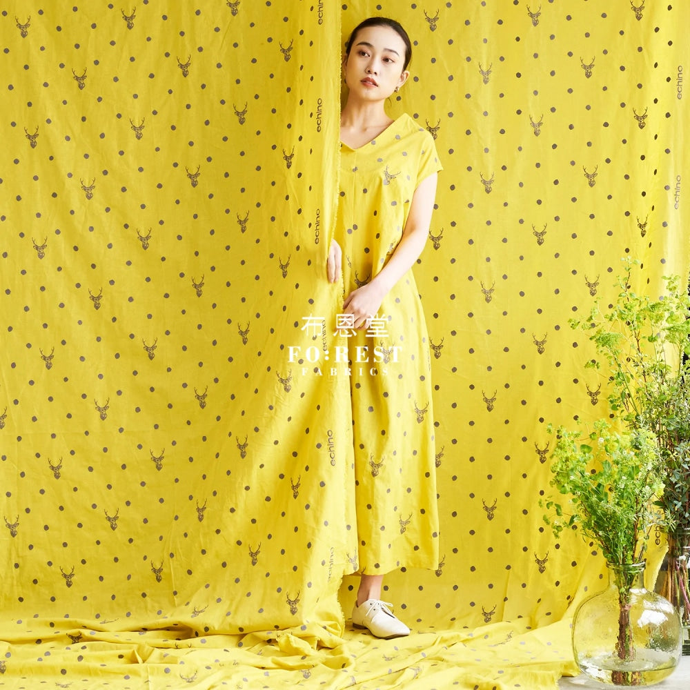 Echino - Embroidery Sambar Mustard Fabric