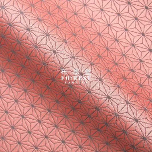 Gold Brocade - Asanoha Pink Kinran Fabric Polyester