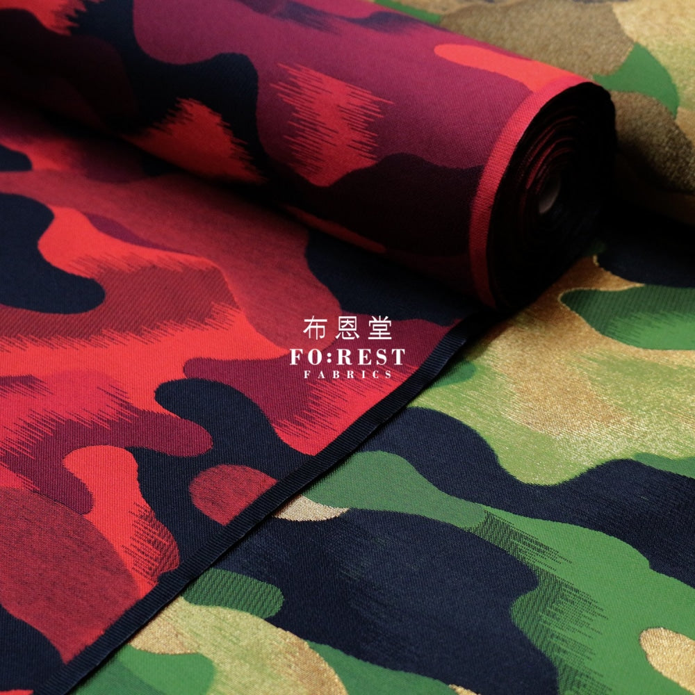 Gold Brocade - Camouflage Fabric Green Polyester