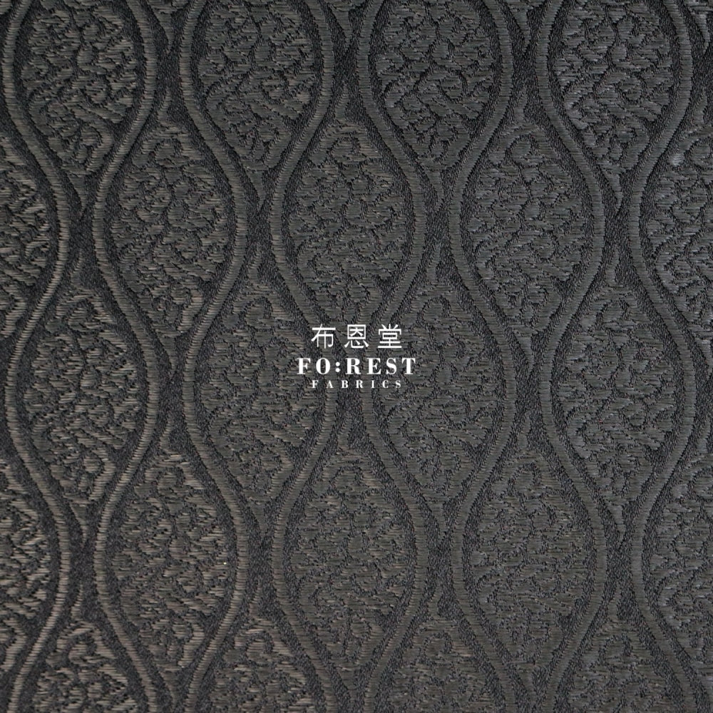Gold Brocade - Cloud Fabric Black Polyester