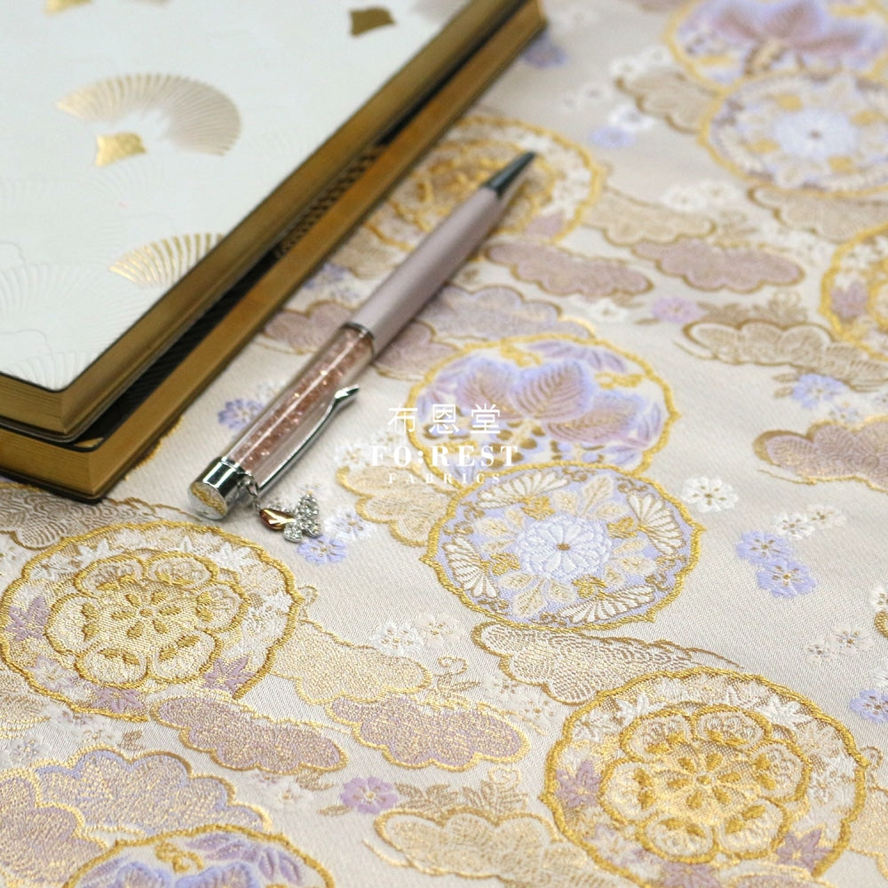 Gold Brocade - Auspicious Kinran Fabric Pearl Polyester