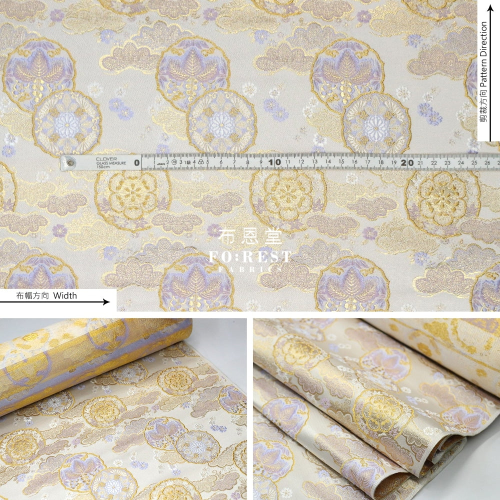 Gold Brocade - Auspicious Kinran Fabric Pearl Polyester