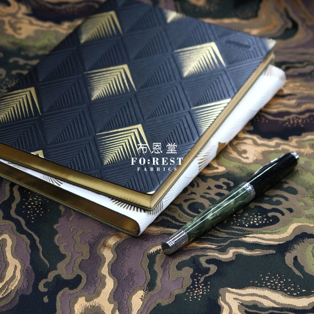 Gold Brocade - Marble Fabric Moss Polyester