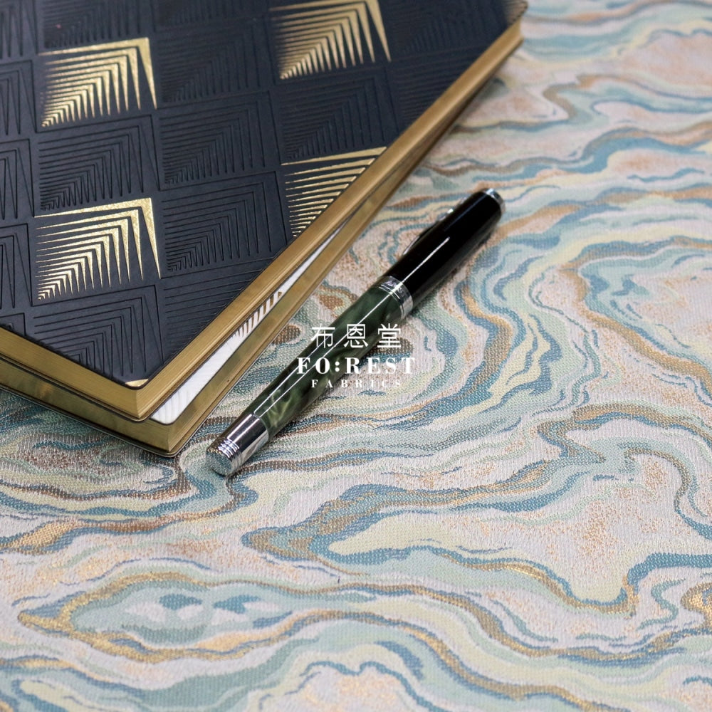 Gold Brocade - Marble Fabric Polyester