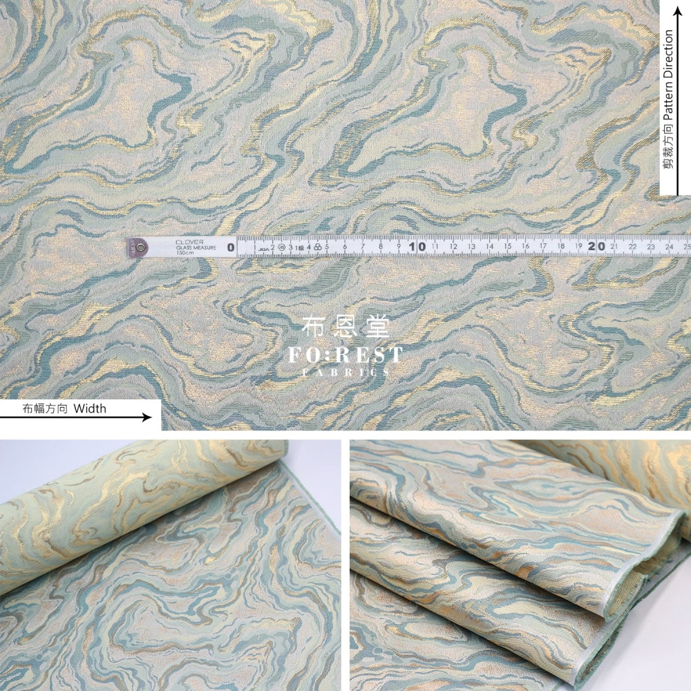 Gold Brocade - Marble Fabric Polyester