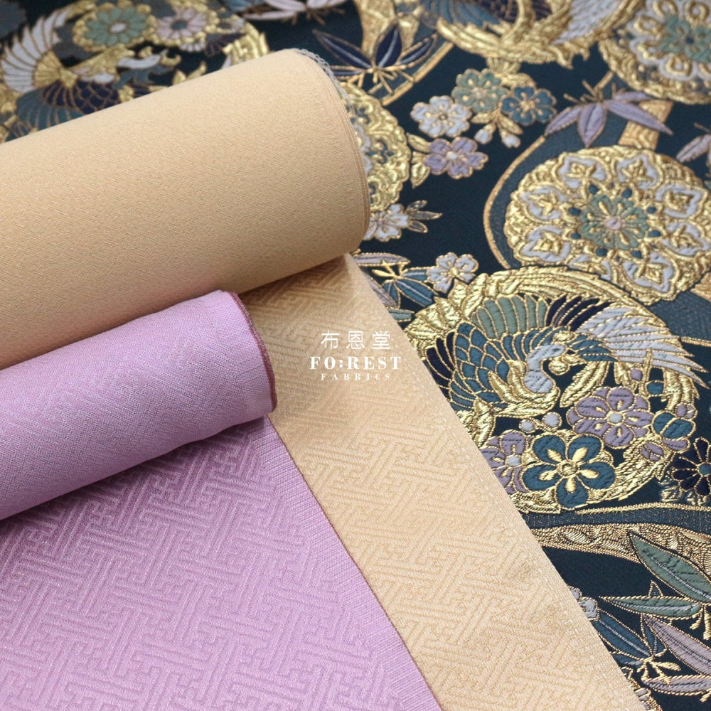 Gold Brocade - Phoenix Fabric Purple Polyester