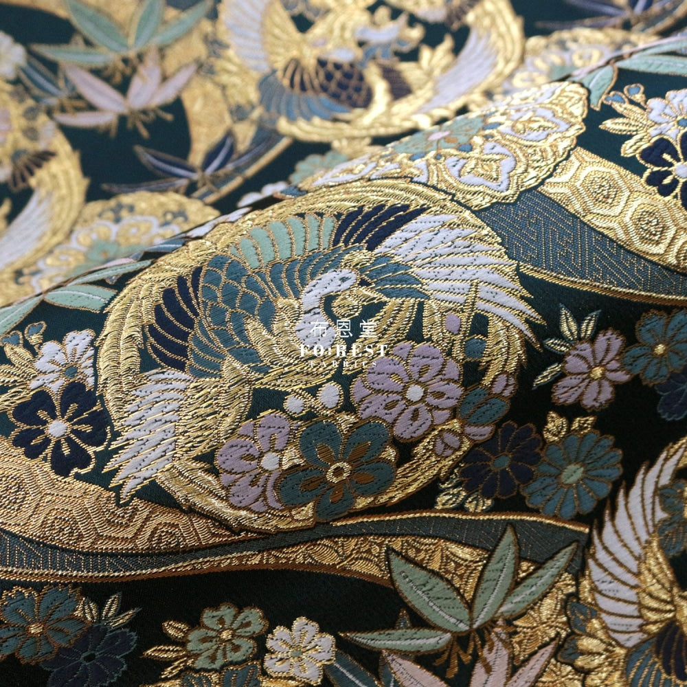 Gold Brocade - Phoenix Fabric Purple Polyester