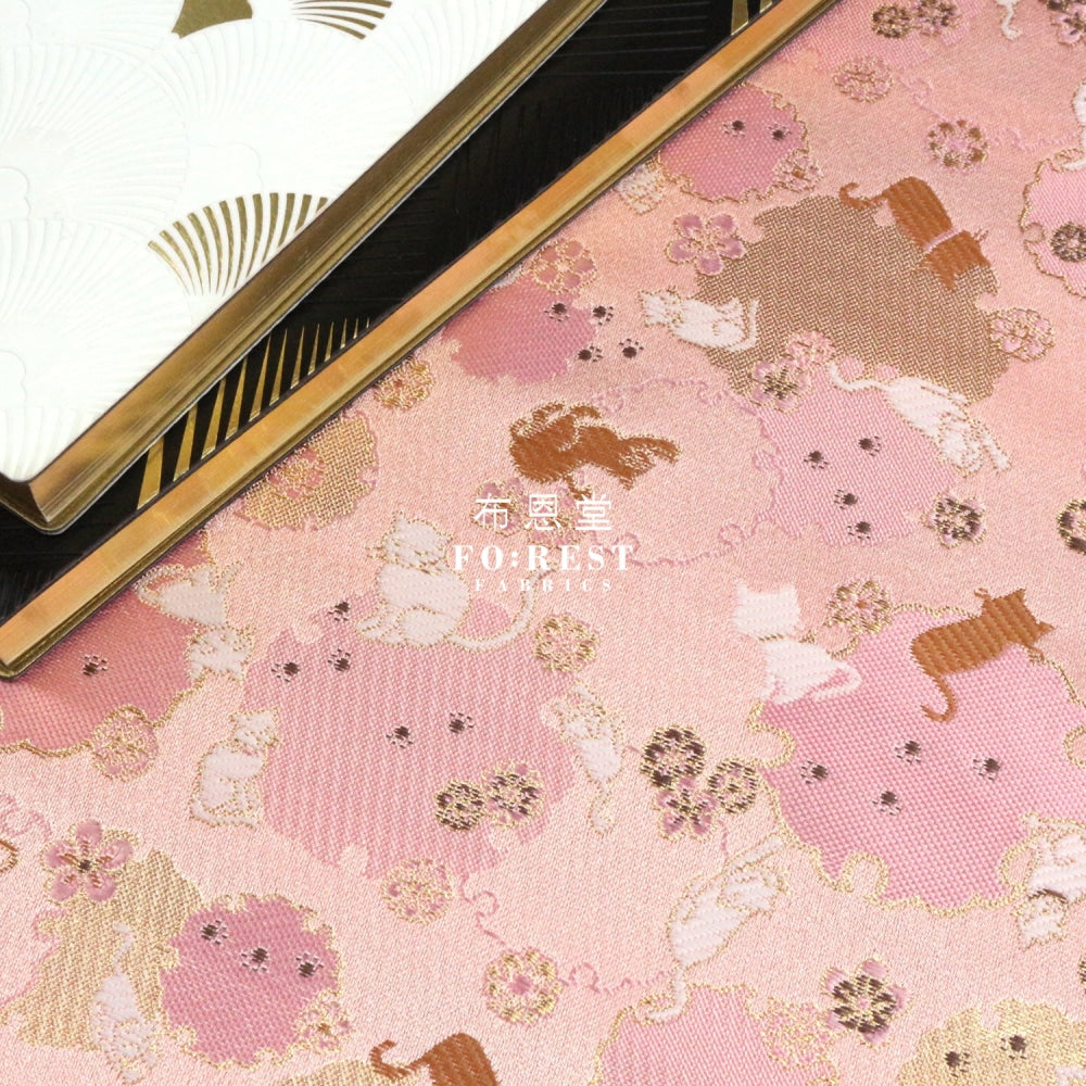 Gold Brocade - Snow Cats Paw Fabric Polyester