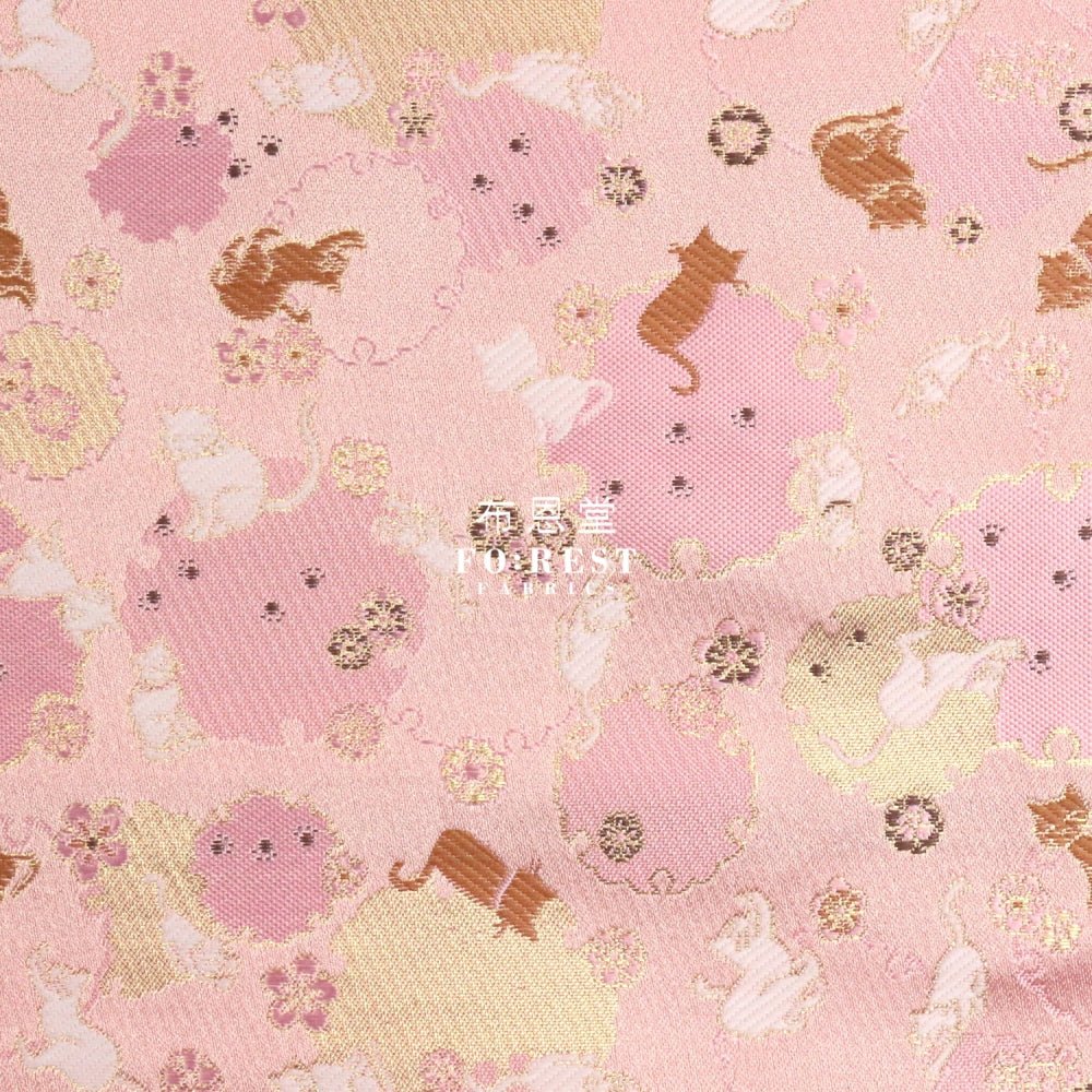 Gold Brocade - Snow Cats Paw fabric - FO:REST Fabric 布恩堂Liberty fabrictana lawnjapanese fabricykk zipper