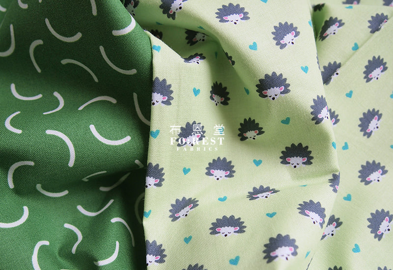cotton - hedghog fabric - forest-fabric