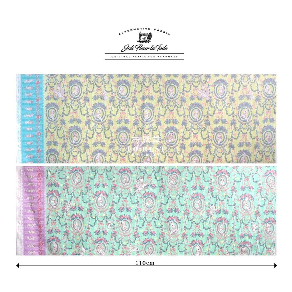 Jolifleur - Cotton Festoon Evergreen Fabric