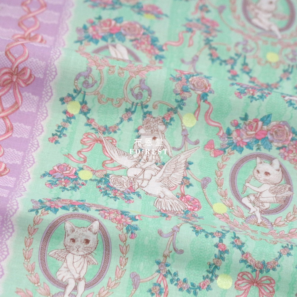 Jolifleur - Cotton Festoon Evergreen Fabric