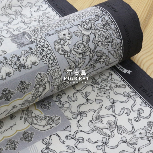 Jolifleur - Cotton Linen Toitoitoi Black Fabric