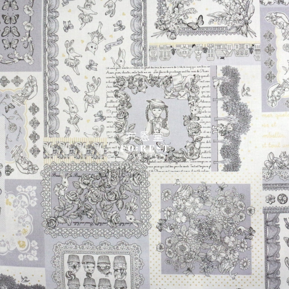 Jolifleur - Cotton Linen Toitoitoi Black Fabric