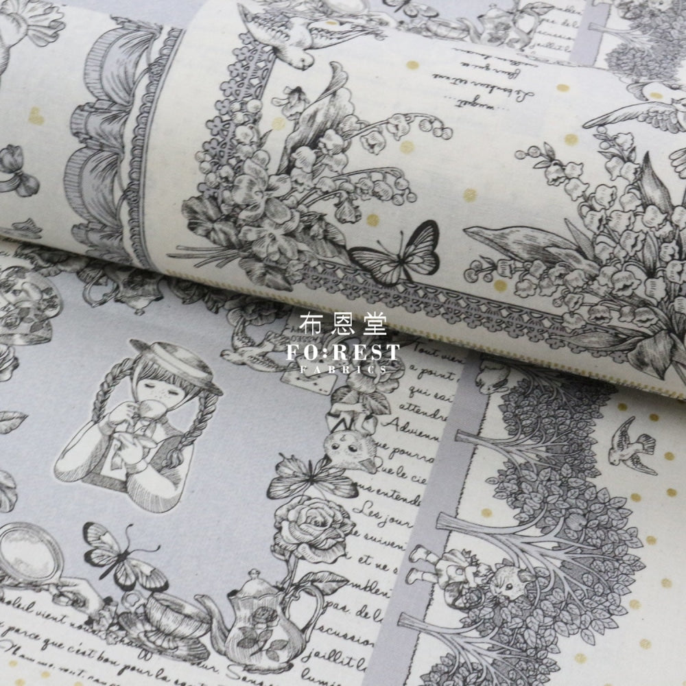 Jolifleur - Cotton Linen Toitoitoi Black Fabric