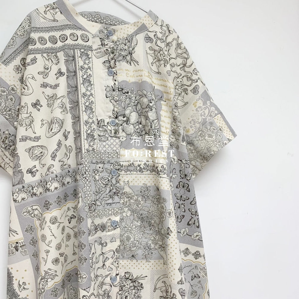 Jolifleur - Cotton Linen Toitoitoi Black Fabric