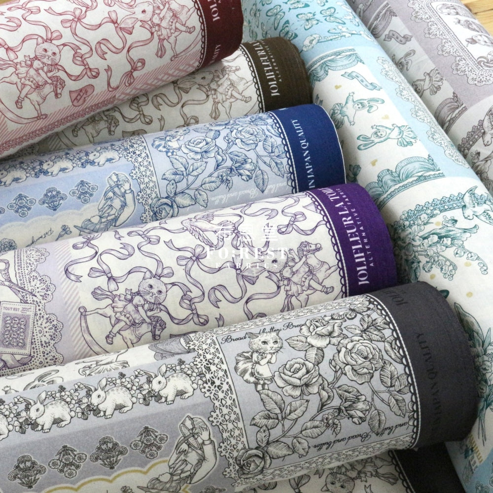 Jolifleur - Cotton Linen Toitoitoi Blue Fabric