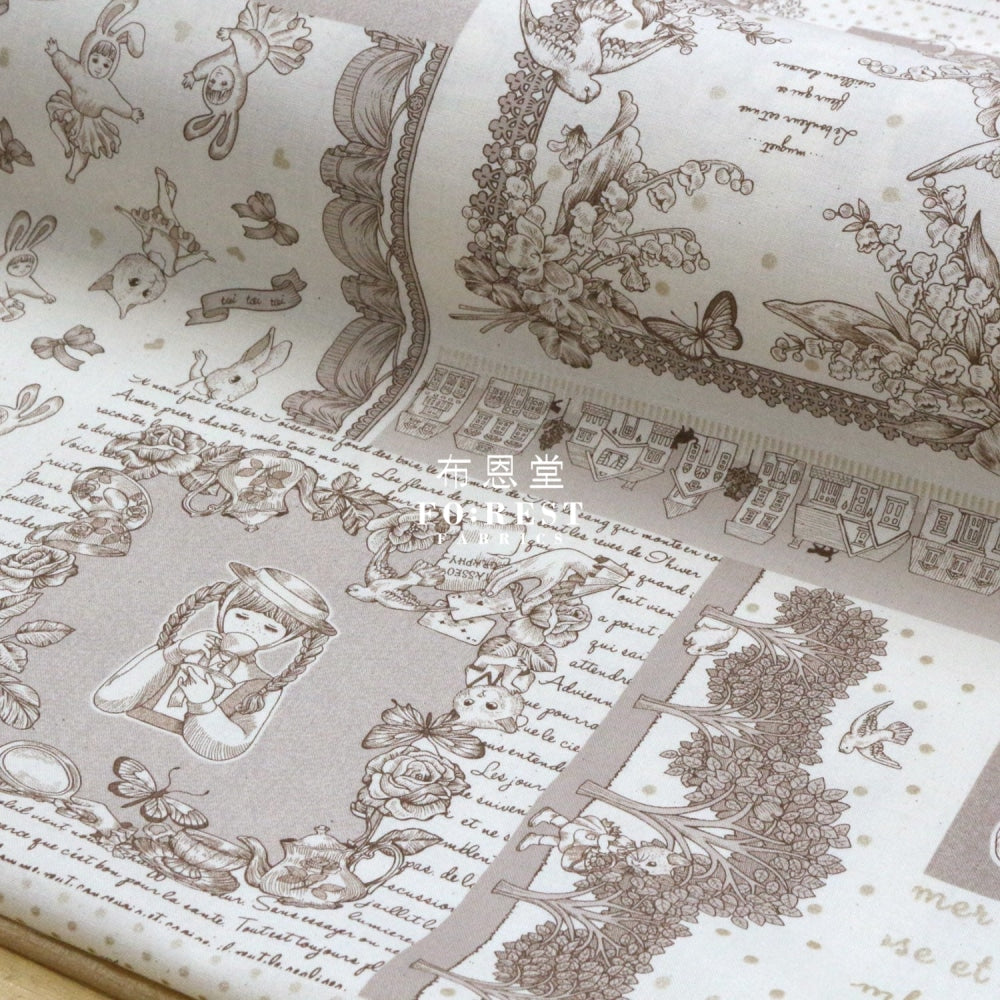 Jolifleur - Cotton Linen Toitoitoi Brown Fabric