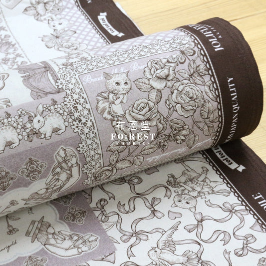 Jolifleur - Cotton Linen Toitoitoi Dark Brown Fabric