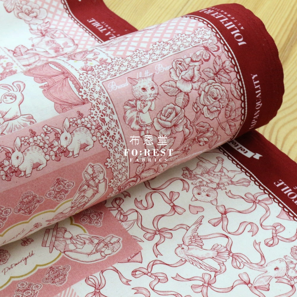 Jolifleur - Cotton Linen Toitoitoi Red Fabric