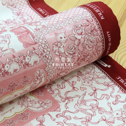 Jolifleur - Cotton Linen Toitoitoi Red Fabric