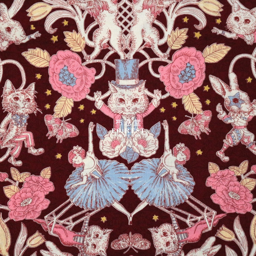 Jolifleur - Cotton Showtime Fabric Wine