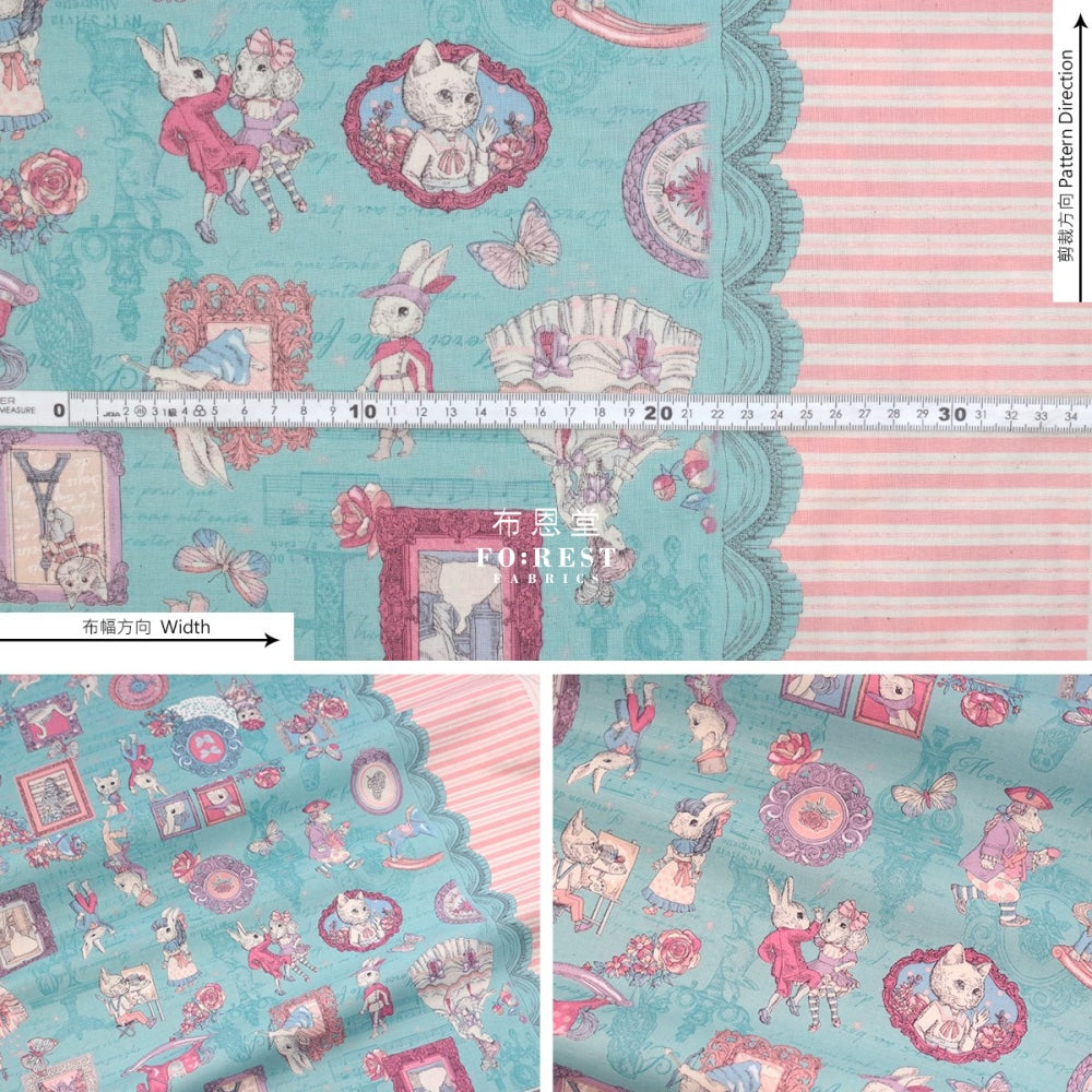 Jolifleur - Cotton Teaparty Aquablue Fabric